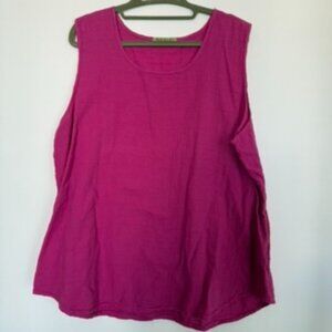 EzzE Wear XL Hot Pink Cotton Sleeveless Tank Top Textured Lightweight